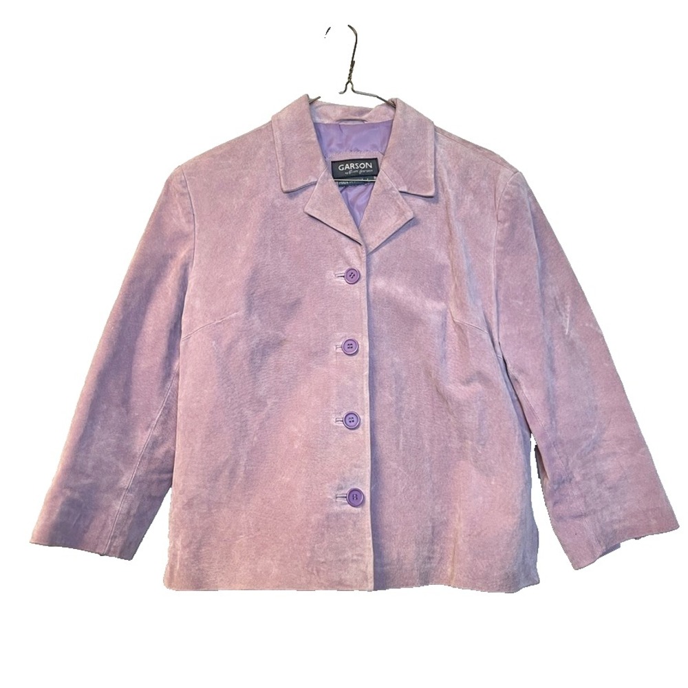 VTG Pastel Purple Suede Jacket Rem Garson Coat Leather Lilac Soft Girl Rococo L